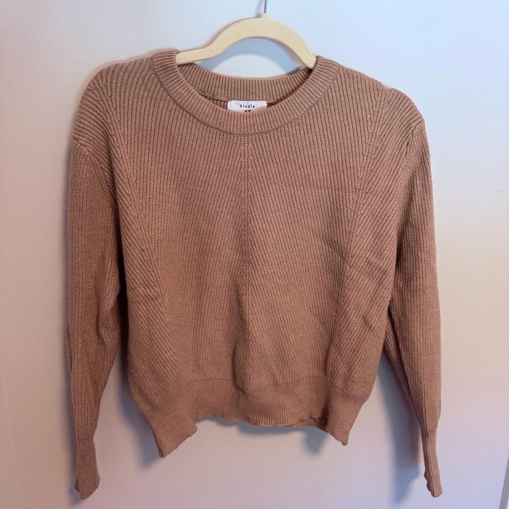 Elodie Women's Beige Crew Neck Sweater